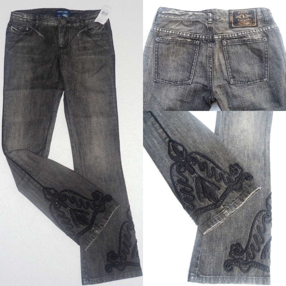 Girl's Ralph Lauren Flare Jeans Black Wash